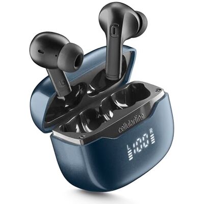 Cellular Line Key PRO In-ear hoofdtelefoon met ENC, 4 microfoons, led-display, multipoint-technologie, 30 uur speeltijd, automatische koppeling en touch-bediening, zwart Cellular Line Key PRO In-ear hoofdtelefoon met ENC, 4 microfoons, led-display, multipoint-technologie, 30 uur speeltijd, automatische koppeling en touch-bediening, zwart