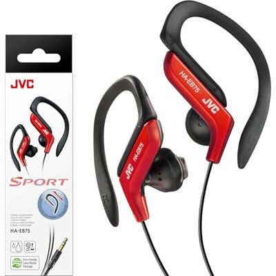 JVC Bedrade hoofdtelefoon met oorclip – licht en comfortabel met oorclip – spatwaterdicht en waterdicht – krachtig geluid met basversterking – HA-EB75-R (rood) JVC Bedrade hoofdtelefoon met oorclip – licht en comfortabel met oorclip – spatwaterdicht en waterdicht – krachtig geluid met basversterking – HA-EB75-R (rood)