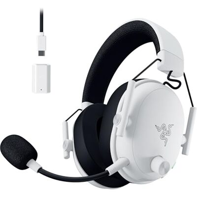 Razer BlackShark V3 Draadloze hoofdtelefoon voor e-sports 50 mm titanium luidsprekers afneembare HyperClear microfoon THX ruimtelijke audio draadloos 2,4 GHz & Bluetooth FPS-profielen PC/Mac wit Razer BlackShark V3 Draadloze hoofdtelefoon voor e-sports 50 mm titanium luidsprekers afneembare HyperClear microfoon THX ruimtelijke audio draadloos 2,4 GHz & Bluetooth FPS-profielen PC/Mac wit