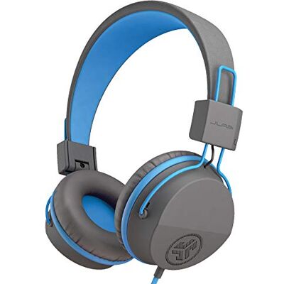 JLab JBuddies Studio hoofdtelefoon met kabel voor kinderen, bekabelde hoofdtelefoon voor jonge oren met volumebegrenzing, geluidsisolatie en microfoon, blauw JLab JBuddies Studio hoofdtelefoon met kabel voor kinderen, bekabelde hoofdtelefoon voor jonge oren met volumebegrenzing, geluidsisolatie en microfoon, blauw