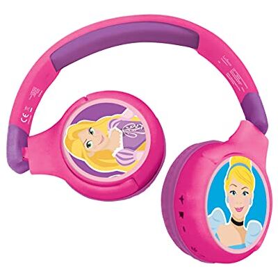 Lexibook HPBT010DP Disney Princess 2-in-1 opvouwbare Bluetooth hoofdtelefoon Lexibook HPBT010DP Disney Princess 2-in-1 opvouwbare Bluetooth hoofdtelefoon