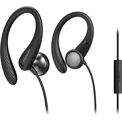 Philips Audio A1105Bk/00 hoofdtelefoon met microfoon, sporthoofdtelefoon (flexibele hoofdbeugel, bas opening, IPX2 zweetbestendig, geïntegreerde afstandsbediening), zwart Philips Audio A1105Bk/00 hoofdtelefoon met microfoon, sporthoofdtelefoon (flexibele hoofdbeugel, bas opening, IPX2 zweetbestendig, geïntegreerde afstandsbediening), zwart