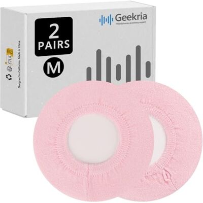 GEEKRIA 2 paar gebreide oorbeschermers (productveiligheid gecertificeerd), wasbaar en rekbaar voor hoofdtelefoons, zweetbestendig (maat M/roze) GEEKRIA 2 paar gebreide oorbeschermers (productveiligheid gecertificeerd), wasbaar en rekbaar voor hoofdtelefoons, zweetbestendig (maat M/roze)