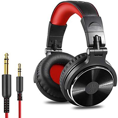 OneOdio Pro10 professionele hoofdtelefoon, bekabeld, monitoring-hoofdtelefoon, perfect geluid voor pc, tv, tablet, smartphone (rood) OneOdio Pro10 professionele hoofdtelefoon, bekabeld, monitoring-hoofdtelefoon, perfect geluid voor pc, tv, tablet, smartphone (rood)