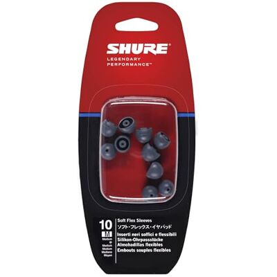 Shure Easfx1-10M 10 flexibele opzetstukken voor Intra Ear Se, maat M Shure Easfx1-10M 10 flexibele opzetstukken voor Intra Ear Se, maat M