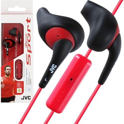 JVC Gumy Binaural Sportheadset met draadloos, zwart, rode hoofdtelefoon en microfoon pick-up headsets (binauraal, hoofdtelefoon, zwart, rood, 200 mW, bekabeld, 1 m) JVC Gumy Binaural Sportheadset met draadloos, zwart, rode hoofdtelefoon en microfoon pick-up headsets (binauraal, hoofdtelefoon, zwart, rood, 200 mW, bekabeld, 1 m)