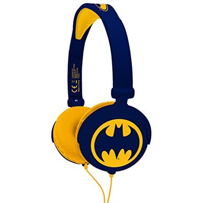 Lexibook HP015BAT Batman Stereohoofdtelefoon voor kinderen, beperkt geluidsvermogen, opvouwbaar en verstelbaar, blauw/oranje Lexibook HP015BAT Batman Stereohoofdtelefoon voor kinderen, beperkt geluidsvermogen, opvouwbaar en verstelbaar, blauw/oranje