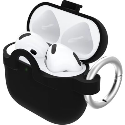 Otterbox Soft Touch-hoes voor AirPods (4e generatie), schokbestendig, valbestendig, ultradun, krasbestendig en krasbestendig voor Apple AirPods, Inclusief karabijnhaak, Zwart Otterbox Soft Touch-hoes voor AirPods (4e generatie), schokbestendig, valbestendig, ultradun, krasbestendig en krasbestendig voor Apple AirPods, Inclusief karabijnhaak, Zwart
