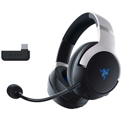 Razer Kaira Pro Dual Wireless Headset voor PlayStation 5 met haptiek ( HyperSense, 50 mm diafragma, Hyperclear niermicrofoon, volumeregeling, RGB Chroma) zwart / wit Razer Kaira Pro Dual Wireless Headset voor PlayStation 5 met haptiek ( HyperSense, 50 mm diafragma, Hyperclear niermicrofoon, volumeregeling, RGB Chroma) zwart / wit