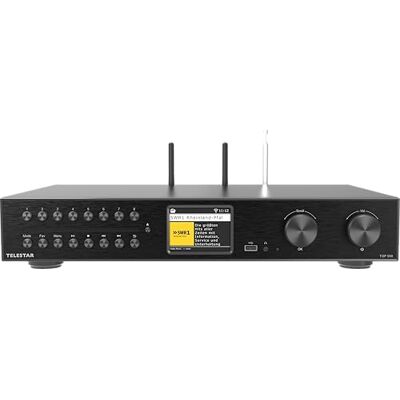 TELESTAR TOP 550 HiFi-systeem met versterker en cd-speler, 43 cm, zwart 2 × 30 W, internet/DAB+ radio, Bluetooth-audiostreaming en zendfunctie, hotelmodus, USB-opname TELESTAR TOP 550 HiFi-systeem met versterker en cd-speler, 43 cm, zwart 2 × 30 W, internet/DAB+ radio, Bluetooth-audiostreaming en zendfunctie, hotelmodus, USB-opname
