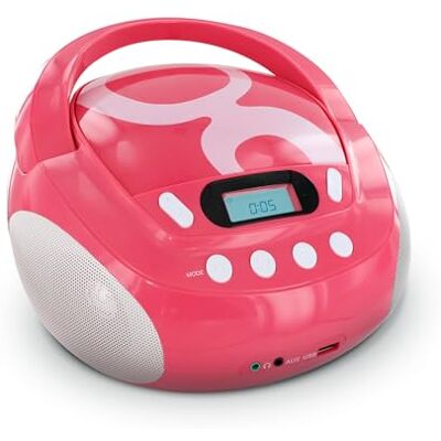 Metronic Gulli 477148 CD-MP3-speler met USB-aansluiting, roze Metronic Gulli 477148 CD-MP3-speler met USB-aansluiting, roze