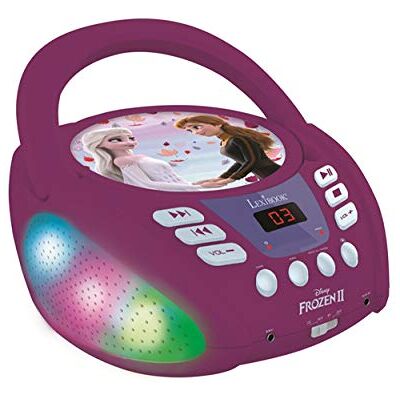 Lexibook , RCD109FZ Frozen Bluetooth CD-speler voor kinderen, draagbaar, lichteffecten, microfoonaansluiting, aux-in-ingang, batterij of netvoeding, meisjes, jongens, paars Lexibook , RCD109FZ Frozen Bluetooth CD-speler voor kinderen, draagbaar, lichteffecten, microfoonaansluiting, aux-in-ingang, batterij of netvoeding, meisjes, jongens, paars