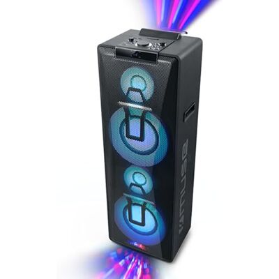 MUSE Bluetooth partyluidspreker met accu, cd-speler en lichteffecten (USB, AUX), zwart, 1000 watt MUSE Bluetooth partyluidspreker met accu, cd-speler en lichteffecten (USB, AUX), zwart, 1000 watt