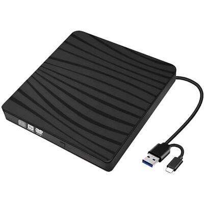 GERUI Externe dvd-station, USB 3.0 en type-C draagbare CD DVD +/-RW brander optische drive dvd-speler voor laptop desktop met Win11/Win10/Win8/Apple MacPro/MacBook/OS GERUI Externe dvd-station, USB 3.0 en type-C draagbare CD DVD +/-RW brander optische drive dvd-speler voor laptop desktop met Win11/Win10/Win8/Apple MacPro/MacBook/OS