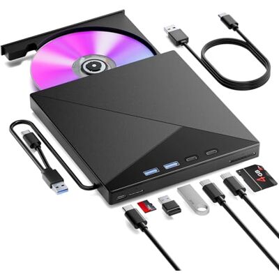 BNEHHOV Externe CD/DVD-speler, USB 3.0, dun, draagbaar, brander, recorder BNEHHOV Externe CD/DVD-speler, USB 3.0, dun, draagbaar, brander, recorder