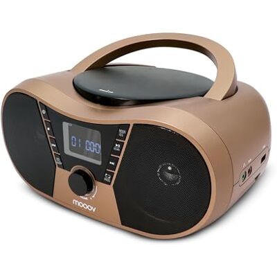mooov Copper & Black CD-speler met FM-radio, USB-poort, slaap- en ID3-functies mooov Copper & Black CD-speler met FM-radio, USB-poort, slaap- en ID3-functies