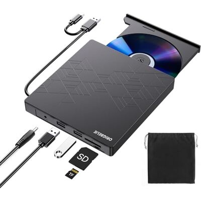 ORIGBELIE Externe cd-speler voor pc, USB 3.0 type C CD/DVD +/-RW Drive 6 in 1 externe dvd-brander met SD/TF-kaartlezer, dunne externe dvd-speler voor Windows 11/10/8/7/XP Vista Linux Mac ORIGBELIE Externe cd-speler voor pc, USB 3.0 type C CD/DVD +/-RW Drive 6 in 1 externe dvd-brander met SD/TF-kaartlezer, dunne externe dvd-speler voor Windows 11/10/8/7/XP Vista Linux Mac