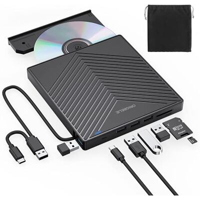 ORIGBELIE Externe cd-dvd-speler voor pc, USB 3.0 en type-C cd-brander Dunne externe dvd-brander voor PC Laptop Desktops iMac Macbook Windows 11/10/8/7/XP/Vista/Linux/Mac OS ORIGBELIE Externe cd-dvd-speler voor pc, USB 3.0 en type-C cd-brander Dunne externe dvd-brander voor PC Laptop Desktops iMac Macbook Windows 11/10/8/7/XP/Vista/Linux/Mac OS
