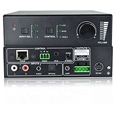 Vivolink Audioversterker 2 x 50 W (Class-D) 2-regels + SPDIF-ingang, VL120005 (Class-D) 2-regels + SPDIF-ingang bestuurbaar via bottoms, RS232, IR, TCP/IP (webgebaseerde GUI) Vivolink Audioversterker 2 x 50 W (Class-D) 2-regels + SPDIF-ingang, VL120005 (Class-D) 2-regels + SPDIF-ingang bestuurbaar via bottoms, RS232, IR, TCP/IP (webgebaseerde GUI)