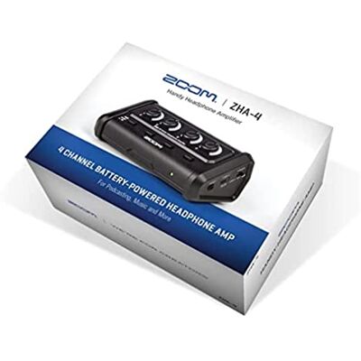 Zoom ZHA-4 Mobiele hoofdtelefoonversterker voor 4 actieve 3,5 mm jack-aansluitingen, voor groepen, podcasts en professionele producties Zoom ZHA-4 Mobiele hoofdtelefoonversterker voor 4 actieve 3,5 mm jack-aansluitingen, voor groepen, podcasts en professionele producties