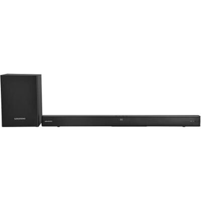 Grundig , Soundbar, 2,1 Bluetooth, 110 W RMS offset subwoofer, Ss draad, auto-ontsteking, HDMI ARC, optisch, USB-speler, afstandsbediening, 92 x 6,5 x 9,5 cm, zwart Grundig , Soundbar, 2,1 Bluetooth, 110 W RMS offset subwoofer, Ss draad, auto-ontsteking, HDMI ARC, optisch, USB-speler, afstandsbediening, 92 x 6,5 x 9,5 cm, zwart