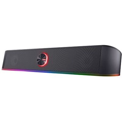 GXTrust Trust Gaming Thorne GXT 619 RGB verlichte geluidsbalk 2.0 stereo luidsprekers, RGB LED-verlichting, 12W, USB-voeding, voor PC en laptop GXTrust Trust Gaming Thorne GXT 619 RGB verlichte geluidsbalk 2.0 stereo luidsprekers, RGB LED-verlichting, 12W, USB-voeding, voor PC en laptop