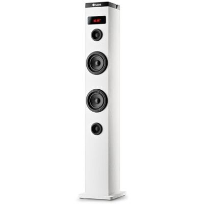 NGS SKY CHARM WHITE Bluetooth soundtoren 50 W met afstandsbediening, optische ingang, USB, FM-radio en AUX IN (Wit) NGS SKY CHARM WHITE Bluetooth soundtoren 50 W met afstandsbediening, optische ingang, USB, FM-radio en AUX IN (Wit)