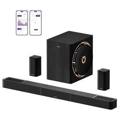 ULTIMEA 7.1.4-kanaals draadloos surround-geluidssysteem met Dolby Atmos voor tv, 840 W soundbar met 8 inch draadloze subwoofer, 28 Hz bas, GaN-versterker 4K HDR, Skywave X60 ULTIMEA 7.1.4-kanaals draadloos surround-geluidssysteem met Dolby Atmos voor tv, 840 W soundbar met 8 inch draadloze subwoofer, 28 Hz bas, GaN-versterker 4K HDR, Skywave X60