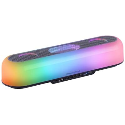 Mars Gaming MARSGAMING MSB-ORB Draagbare luidspreker + 20 W soundbar, 360° Orbilight RGB-verlichting, drievoudig driversysteem, Bluetooth 5.3/USB/MicroSD/AUX/FM, zwart Mars Gaming MARSGAMING MSB-ORB Draagbare luidspreker + 20 W soundbar, 360° Orbilight RGB-verlichting, drievoudig driversysteem, Bluetooth 5.3/USB/MicroSD/AUX/FM, zwart