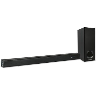 Metronic 477592 Bluetooth soundbar v5.3 met subwoofer met kabel, voor pc of tv, 180 W, stereo 2.1, tv-audio-aansluitingen, USB, AUX, optisch, wandmontage, afstandsbediening Metronic 477592 Bluetooth soundbar v5.3 met subwoofer met kabel, voor pc of tv, 180 W, stereo 2.1, tv-audio-aansluitingen, USB, AUX, optisch, wandmontage, afstandsbediening