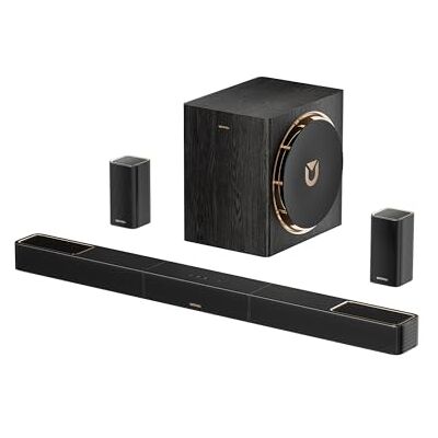 ULTIMEA Skywave X50 5.1.4 Professionele soundbar met Dolby Atmos, 760 W surround sound-systeem met 8 inch subwoofer en 2 draadloze achterluidsprekers ULTIMEA Skywave X50 5.1.4 Professionele soundbar met Dolby Atmos, 760 W surround sound-systeem met 8 inch subwoofer en 2 draadloze achterluidsprekers