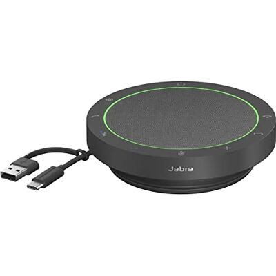 Jabra Speak2 55 draadloze bluetooth-luidspreker met 4 ruisonderdrukkende microfoons, 50 mm luidspreker, breedbandaudio, compact en draagbaar, MS Teams gecertificeerd, werkt met andere platforms, grijs Jabra Speak2 55 draadloze bluetooth-luidspreker met 4 ruisonderdrukkende microfoons, 50 mm luidspreker, breedbandaudio, compact en draagbaar, MS Teams gecertificeerd, werkt met andere platforms, grijs