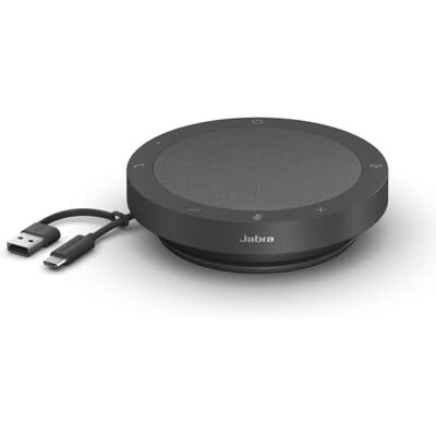 Jabra Speak2 40 draagbare luidspreker met 4 ruisonderdrukkende microfoons, full-range luidspreker, breedbandaudio en USB A en USB C-aansluitingen, werkt met andere platforms, donkergrijs Jabra Speak2 40 draagbare luidspreker met 4 ruisonderdrukkende microfoons, full-range luidspreker, breedbandaudio en USB A en USB C-aansluitingen, werkt met andere platforms, donkergrijs