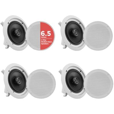Pyle Bluetooth-luidsprekersysteem 16,5 cm – 2-weg met snelle verbindingen – ronde en vierkante roosters – 4-kanaals versterker 200 W – krachtige bluetooth-luidspreker Pyle Bluetooth-luidsprekersysteem 16,5 cm – 2-weg met snelle verbindingen – ronde en vierkante roosters – 4-kanaals versterker 200 W – krachtige bluetooth-luidspreker