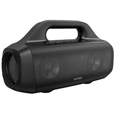 soundcore Anker Motion Boom-buitenspeaker met titanium drivers, BassUp-technologie, IPX7-waterdicht, 24u speeltijd, -app, ingebouwd handvat, draagbare Bluetooth-speaker voor buiten, camping soundcore Anker Motion Boom-buitenspeaker met titanium drivers, BassUp-technologie, IPX7-waterdicht, 24u speeltijd, -app, ingebouwd handvat, draagbare Bluetooth-speaker voor buiten, camping