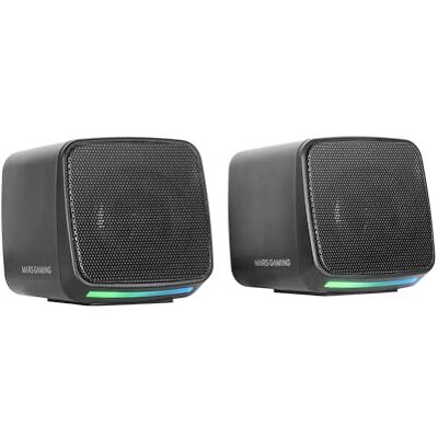 Mars Gaming MARSGAMING MS-PRO Compacte luidspreker 10 W met dynamische RGB-verlichting voor pc met besturingsbox en 3,5 mm jack-ingang, compatibel met pc/Mac/smartphone/tablet, zwart Mars Gaming MARSGAMING MS-PRO Compacte luidspreker 10 W met dynamische RGB-verlichting voor pc met besturingsbox en 3,5 mm jack-ingang, compatibel met pc/Mac/smartphone/tablet, zwart