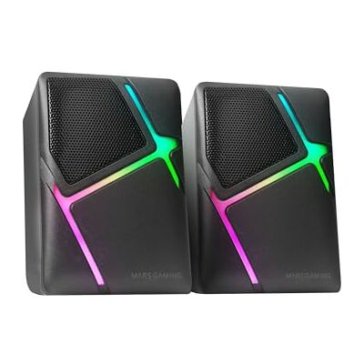 Mars Gaming MARSGAMING MS-H, RGB Flow gaming-luidspreker, omgekeerde drivers en 3D-surround sound, 10 W, compacte luidsprekers met volumeregeling, universele aansluiting 3,5 mm jackstekker, zwart Mars Gaming MARSGAMING MS-H, RGB Flow gaming-luidspreker, omgekeerde drivers en 3D-surround sound, 10 W, compacte luidsprekers met volumeregeling, universele aansluiting 3,5 mm jackstekker, zwart