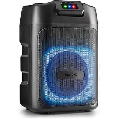 NGS Wild Club Fiesta Bluetooth 5.2 draagbare luidspreker, 80 W, laser- en RGB-verlichting, 2 microfooningangen, 5400 mAh 6H batterij, USB/AUX/TF NGS Wild Club Fiesta Bluetooth 5.2 draagbare luidspreker, 80 W, laser- en RGB-verlichting, 2 microfooningangen, 5400 mAh 6H batterij, USB/AUX/TF