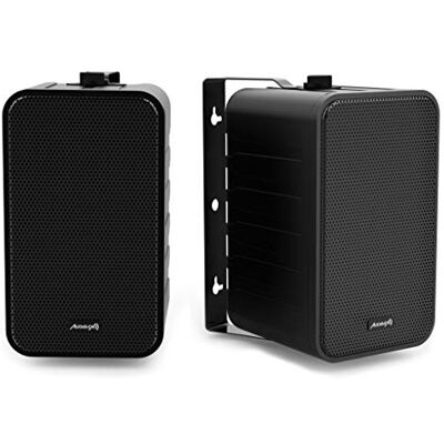 Audibax PR-42 Black HiFi luidspreker met wandhouders zwart Audibax PR-42 Black HiFi luidspreker met wandhouders zwart