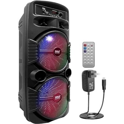 Pyle Bluetooth Luidsprekersysteem – draagbare luidspreker – 600 W – microfoonaansluiting – partylampen – USB – radio – afstandsbediening Pyle Bluetooth Luidsprekersysteem – draagbare luidspreker – 600 W – microfoonaansluiting – partylampen – USB – radio – afstandsbediening