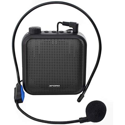 Haoyaa Spraakversterker, 12 W Oplaadbaar PA-systeem (1200 mAh) met Bekabelde Microfoon voor Docenten, Gids en Meer (zwart) Haoyaa Spraakversterker, 12 W Oplaadbaar PA-systeem (1200 mAh) met Bekabelde Microfoon voor Docenten, Gids en Meer (zwart)