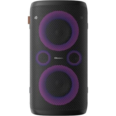 Hisense Party Rocker One, de bluetooth-luidspreker met een vermogen van 300 W, geïntegreerde woofer, karaoke-modus, geïntegreerde draadloze oplader, AUX-ingang en -uitgang, USB Hisense Party Rocker One, de bluetooth-luidspreker met een vermogen van 300 W, geïntegreerde woofer, karaoke-modus, geïntegreerde draadloze oplader, AUX-ingang en -uitgang, USB