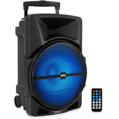 Pyle Krachtige bluetooth-luidspreker, draagbaar, 1200 W, draadloos Kleurrijke ledlampen. Krachtig stereogeluid. Ideaal voor feestjes, thuis, camping, reizen. USB, MP3, AUX-ingang Pyle Krachtige bluetooth-luidspreker, draagbaar, 1200 W, draadloos Kleurrijke ledlampen. Krachtig stereogeluid. Ideaal voor feestjes, thuis, camping, reizen. USB, MP3, AUX-ingang