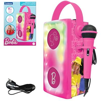 Lexibook , Barbie, BTP185BBZ Draadloze Bluetooth-luidspreker met microfoon, kleurrijke lichteffecten, SD/TF-kaartsleuf, oplaadbare batterij, roze, BTP185BBZ Lexibook , Barbie, BTP185BBZ Draadloze Bluetooth-luidspreker met microfoon, kleurrijke lichteffecten, SD/TF-kaartsleuf, oplaadbare batterij, roze, BTP185BBZ