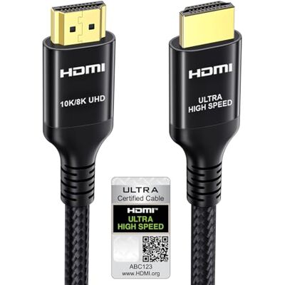 Etseinri HDMI 2.1-kabel, 10K, 8K, 4K-gecertificeerd, Ultra High Speed HDMI®-kabel, 1440p@240/165/144/120 Hz, 48 Gbps, HDCP 2.3, Dolby Atmos, eARC, HDR, voor pc's, gaming, tv's, soundbars, 0,5 meter Etseinri HDMI 2.1-kabel, 10K, 8K, 4K-gecertificeerd, Ultra High Speed HDMI®-kabel, 1440p@240/165/144/120 Hz, 48 Gbps, HDCP 2.3, Dolby Atmos, eARC, HDR, voor pc's, gaming, tv's, soundbars, 0,5 meter