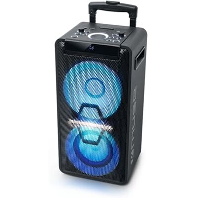 MUSE DJ PA Batterij 300 W met CD, Bluetooth en lichteffecten (USB, AUX, microfoon, afstandsbediening) zwart MUSE DJ PA Batterij 300 W met CD, Bluetooth en lichteffecten (USB, AUX, microfoon, afstandsbediening) zwart