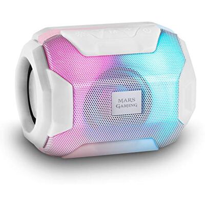 Mars Gaming MARSGAMING MSBAX, Bluetooth RGB luidspreker, compact, 10W, USB/MicroSD/Radio, wit Mars Gaming MARSGAMING MSBAX, Bluetooth RGB luidspreker, compact, 10W, USB/MicroSD/Radio, wit
