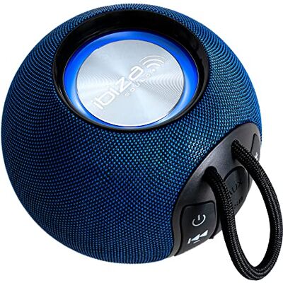 Ibiza BOOMY Draagbare ronde 360° Bluetooth baffle van 2,5 inch op batterij met LED-lichtringen en TWS-functie Nachtblauw Ibiza BOOMY Draagbare ronde 360° Bluetooth baffle van 2,5 inch op batterij met LED-lichtringen en TWS-functie Nachtblauw