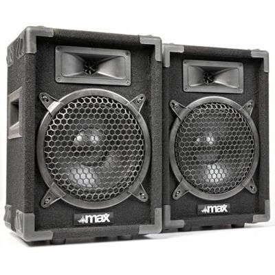 MAX 8 Passieve PA-luidsprekerset 400 W met 8 inch woofer, partybox met handgrepen, passieve DJ party-luidsprekers, discoluidsprekers in zwart MAX 8 Passieve PA-luidsprekerset 400 W met 8 inch woofer, partybox met handgrepen, passieve DJ party-luidsprekers, discoluidsprekers in zwart