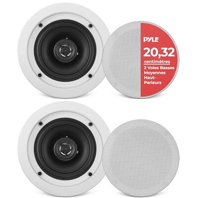 Pyle Inbouwluidspreker voor plafond/wandmontage, 20 cm, 2-weg luidspreker met krachtige woofer, spoel 2,5 cm, helder stereogeluid, audiosysteem voor thuis, kantoor, winkel Pyle Inbouwluidspreker voor plafond/wandmontage, 20 cm, 2-weg luidspreker met krachtige woofer, spoel 2,5 cm, helder stereogeluid, audiosysteem voor thuis, kantoor, winkel